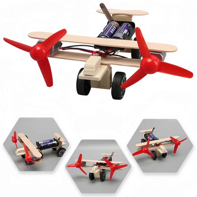 Model Kit Engine - Mainan Pesawat Terbang Bermesin Ganda DIY,