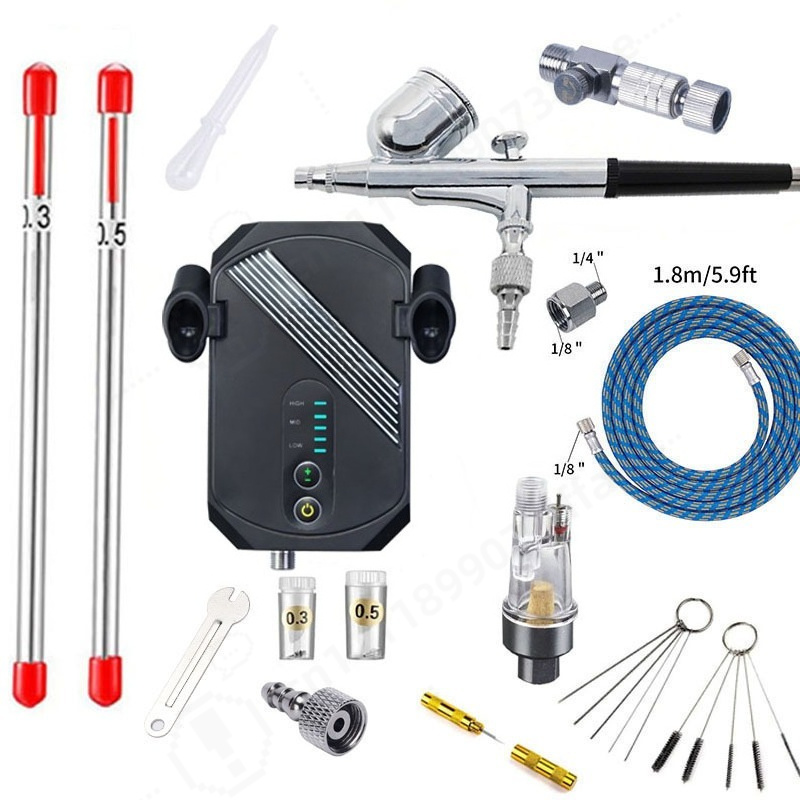 Kit Kompresor Airbrush Mini, C - Paint Model Kit ulasan dan harga
